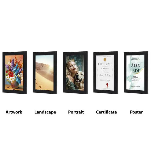 Alt view image 7 of 7 - 4x6 Picture Frame Set of 12, Black Picture Frames for 4 by 6 Photo | Wall or Tabletop Display