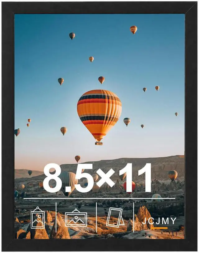 Main image of 8.5x11 inch Picture Frame Black for Certificate Poster and Photo, Horizontal and Vertical Formats for Wall Hanging or Tabletop, 8.5x11 Frame with Shatter Resistant Plexiglass, Black |