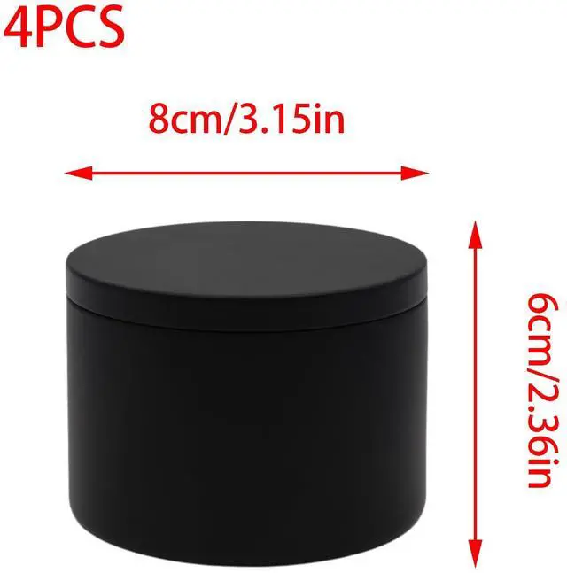 Alt view image 2 of 5 - 4pcs Black 8oz Candle Tins with Lids - Premium Metal Candle Jars for DIY Craft, Wax Melts & Small Business (Leak-Proof Candle Containers) 80mm*60mm/3.15"*2.36"