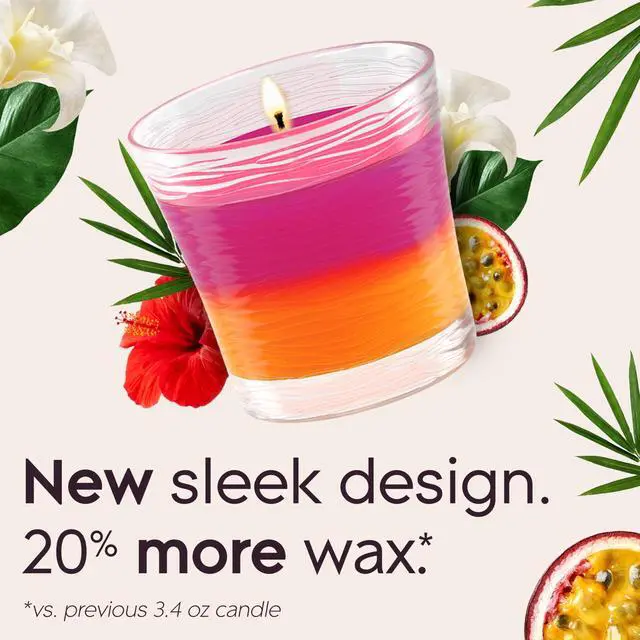 Alt view image 3 of 7 - 1-Wick 2in1 Scented Candle Jar, Hawaiian Breeze & Vanilla Passion Fruit, Air Freshener Infused with Essential Oils, 4.08 Oz, 2 Count