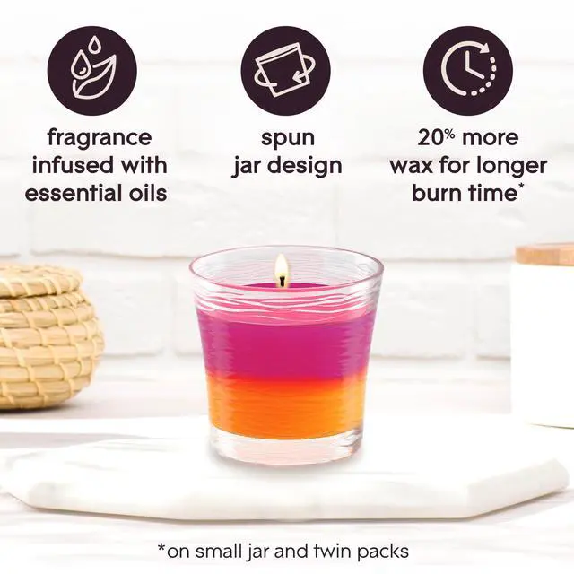 Alt view image 5 of 7 - 1-Wick 2in1 Scented Candle Jar, Hawaiian Breeze & Vanilla Passion Fruit, Air Freshener Infused with Essential Oils, 4.08 Oz, 2 Count