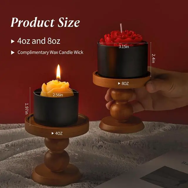 Alt view image 2 of 7 - 4oz Candle Tins Jars Cans with Lids and Wax Wick for Making Candle | Black Empty Candle Containers for Small Business & Beginners Commercial candle-making DIY Candle Supplies (Black,4oz,12pcs)