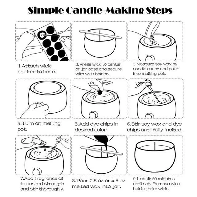 Alt view image 6 of 7 - Empty Candle Tins for Making Candles, 24 Pack 3 oz with Lids, Cotton Wicks, Wick Stickers and Holders