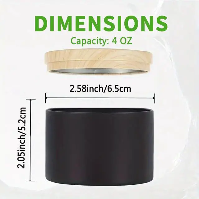 Alt view image 2 of 7 - 4oz Black Candle Tins,24 PCS Candle Jars with Lids for Candle Making | Candle Tins With Wood Grain Lids;Jars for Making Candles;Seamless Construction with Matte Finish;Heat and Corrosion Resistant
