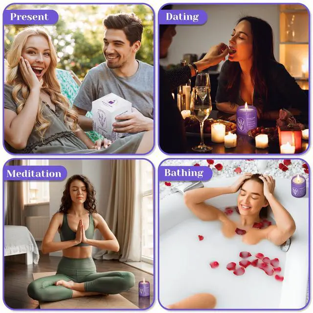 Alt view image 7 of 7 - Lavender Scented Soy Candle for Women & Men, 7.6 Oz Jar Candle | Highly Scented With Essential Oil & 40+ Hour Burn TimeCotton Wick & Reusable Glass Jar For Home Or Gifting