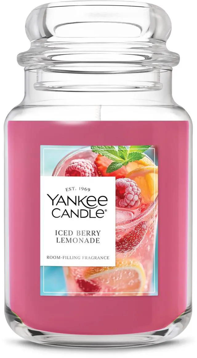 Main image of Iced Berry Lemonade Scented Candle, 22oz Large Jar with up to 150 Hour Burn Time, Giftable