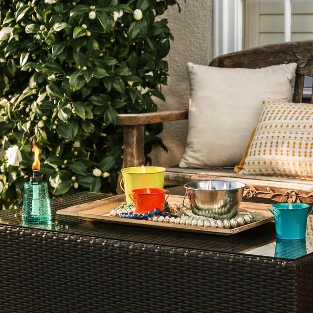 Alt view image 3 of 5 - Citronella Candle Bucket for Outdoors, Triple-Wick Galvanized Metal | Citronella formula helps repel mosquitoes