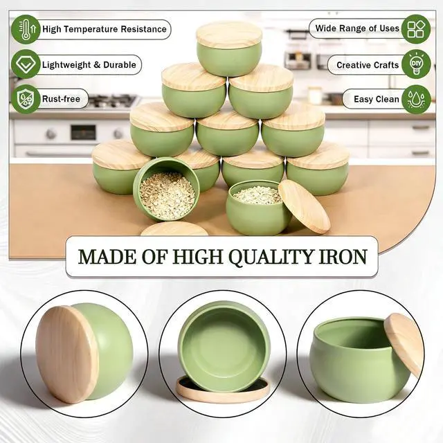 Alt view image 3 of 7 - Candle Jars for Making Candles, 16PCS Candle Jars with Lids, 2.5oz Empty Candle Tins, Metal Small Tins with Lids, Bulk Tin Containers, Candle Making Jars for Candle Making, Storage, Small Plants