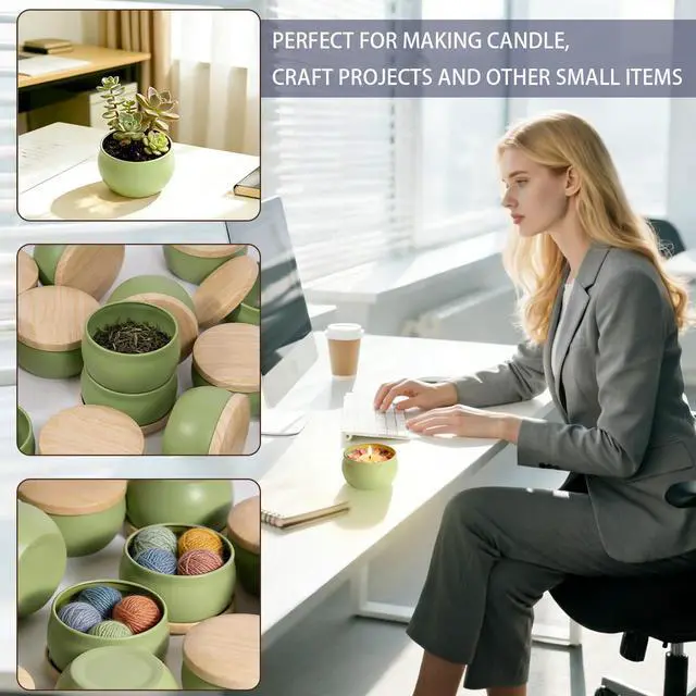 Alt view image 4 of 7 - Candle Jars for Making Candles, 16PCS Candle Jars with Lids, 2.5oz Empty Candle Tins, Metal Small Tins with Lids, Bulk Tin Containers, Candle Making Jars for Candle Making, Storage, Small Plants