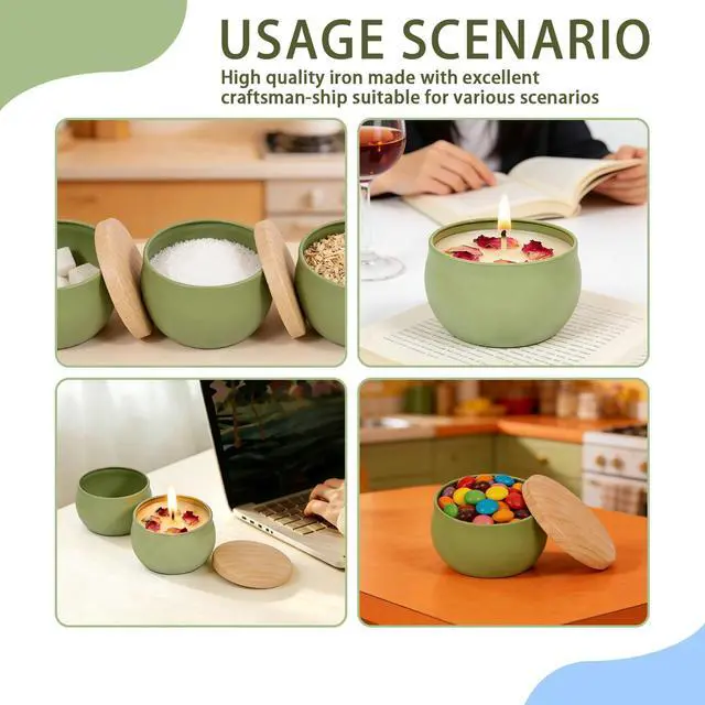 Alt view image 6 of 7 - Candle Jars for Making Candles, 16PCS Candle Jars with Lids, 2.5oz Empty Candle Tins, Metal Small Tins with Lids, Bulk Tin Containers, Candle Making Jars for Candle Making, Storage, Small Plants