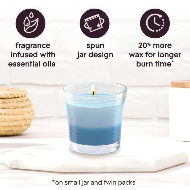 Alt view image 5 of 7 - 1-Wick 2in1 Scented Candle Jar, Moonlit Walk & Wandering Stream, Air Freshener Infused with Essential Oils, 4.08 Oz, 2 Count