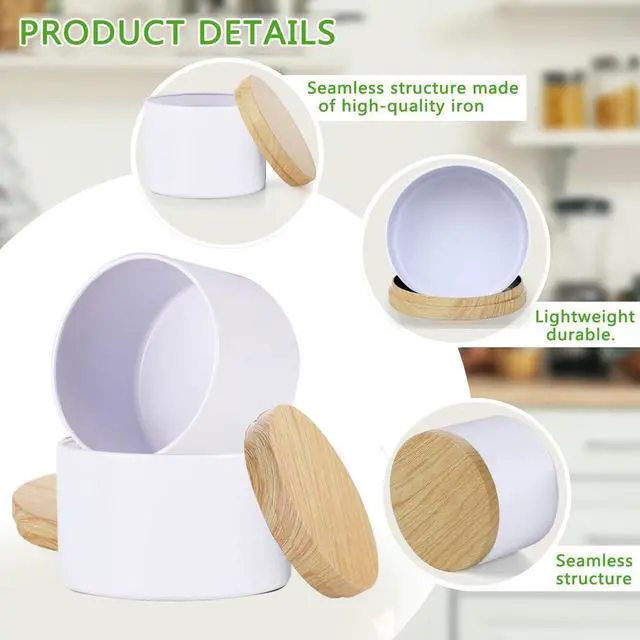 Alt view image 3 of 7 - 4oz White Candle Tins,24 PCS Candle Jars with Lids for Candle Making | Candle Tins With Wood Grain Lids;Seamless Construction with Matte Finish;Heat and Corrosion Resistant;Jars for Making Candles