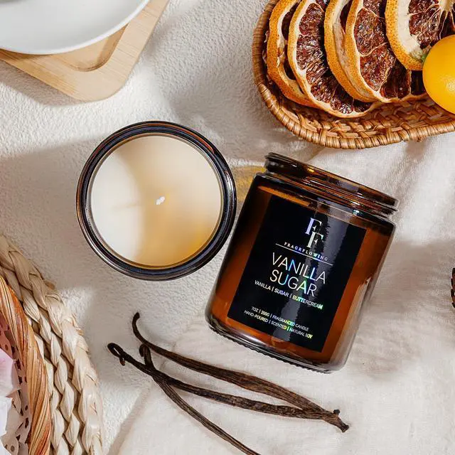 Alt view image 3 of 6 - Vanilla Sugar Scented Candle for Home, Soy Wax, 7 oz | Aromatherapy Candle; Warm fragrance; 50-Hour Burn; For bedrooms, living rooms, birthdays and everyday use; Gift for Women Men