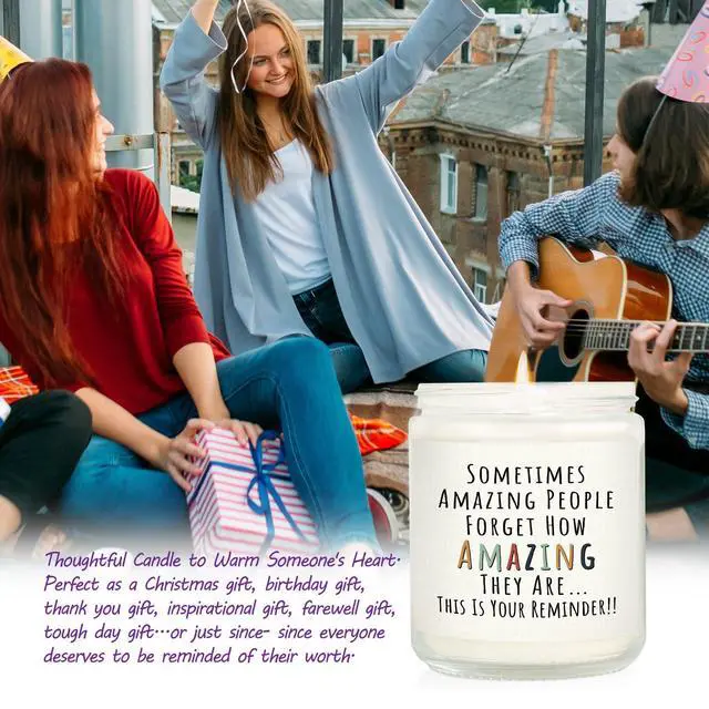 Alt view image 2 of 7 - Gifts for Women, Birthday Gifts for Women- You're Amazing Candle | Christmas/Thank You/Inspirational Gift for Woman Her Friend Teacher Mom Girlfriend Sister Bestie, Stocking Stuffers, Lavender