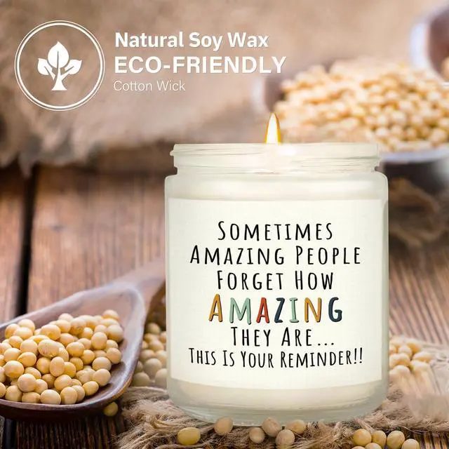 Alt view image 4 of 7 - Gifts for Women, Birthday Gifts for Women- You're Amazing Candle | Christmas/Thank You/Inspirational Gift for Woman Her Friend Teacher Mom Girlfriend Sister Bestie, Stocking Stuffers, Lavender