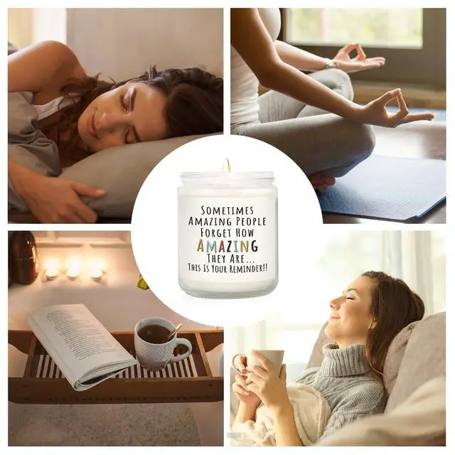 Alt view image 6 of 7 - Gifts for Women, Birthday Gifts for Women- You're Amazing Candle | Christmas/Thank You/Inspirational Gift for Woman Her Friend Teacher Mom Girlfriend Sister Bestie, Stocking Stuffers, Lavender