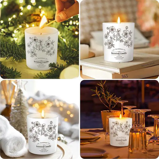 Alt view image 7 of 7 - Deluxe Scented Candle for Women & Men, Vanilla Coconut, 8 Oz | Soy Wax Jar Candle, Up To 60 Hours Of Burn Time& A Reusable Ceramic-Style Jar For Home Decor Or Gifting