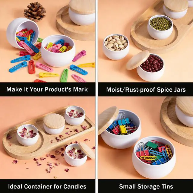 Alt view image 4 of 7 - Candle Tins, 2.5 oz Empty Candle Jars with Wood-grain Lids, 16 Packs Candle Jars for Making Candles, Candle Containers Metal Tins with Lids Small Candles Jars for Gifts,Arts & Crafts