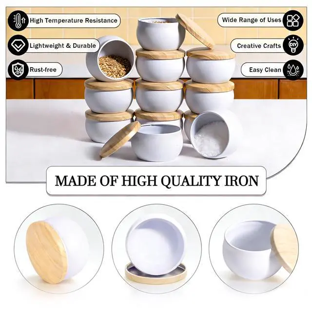 Alt view image 3 of 7 - Candle Tins, 2.5 oz Empty Candle Jars with Wood-grain Lids, 16 Packs Candle Jars for Making Candles, Candle Containers Metal Tins with Lids Small Candles Jars for Gifts,Arts & Crafts