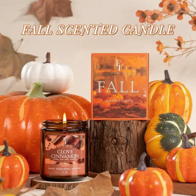 Alt view image 5 of 6 - Fall Candle, Clove Cinnamon Scented Candles for Home, Natural Soy Autumn Candle Aromatherapy Candle, 7 oz Jar Candles Fall Gifts for Women Men