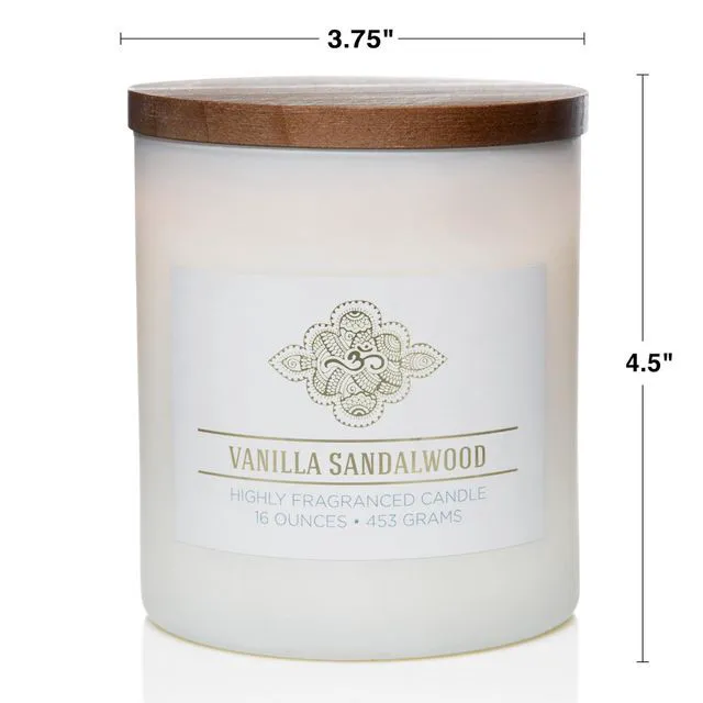 Alt view image 5 of 6 - Vanilla Sandalwood Scented Candle, 16 oz Wellness Relaxing Aromatherapy Candle, 2 Wick White Jar Soy Blend Wax, Candles for Home, 60H Burn - Made in The USA