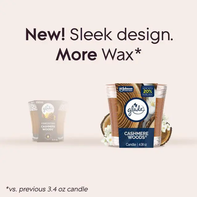 Alt view image 4 of 7 - 1-Wick Scented Candle Jar, Cashmere Woods, Air Freshener Infused with Essential Oils, 4.08 Oz, 2 Count