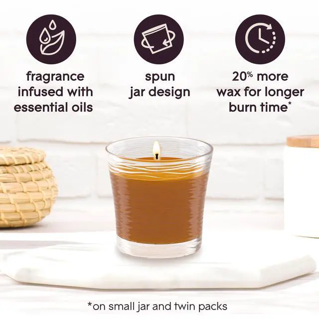 Alt view image 5 of 7 - 1-Wick Scented Candle Jar, Cashmere Woods, Air Freshener Infused with Essential Oils, 4.08 Oz, 2 Count