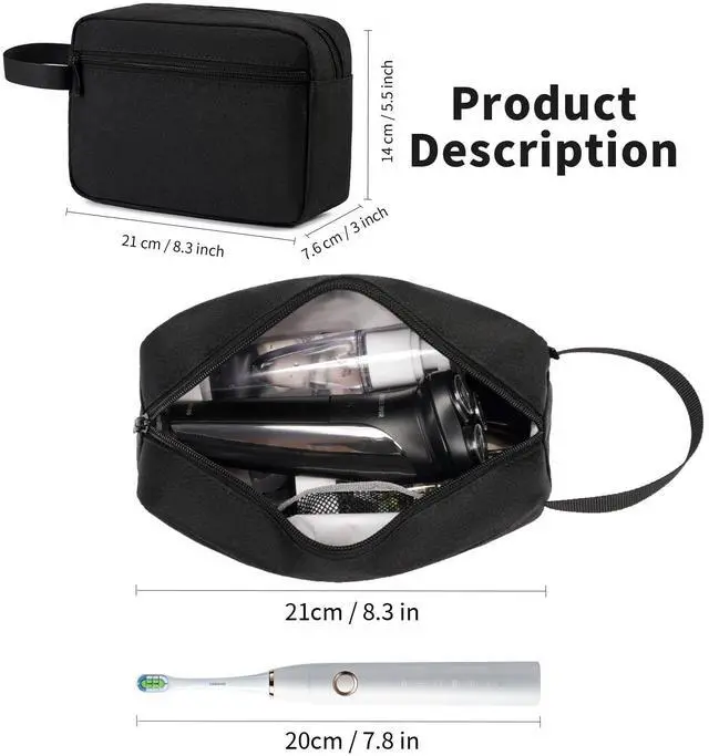 Alt view image 2 of 6 - Travel Toiletry Bag for Men & Women, Hanging Cosmetic Organizer | Water-Resistant Fabric, Sturdy Handle, Lightweight Dopp Kit Bathroom Toiletries, Makeup, Shaving, Grooming & Accessories