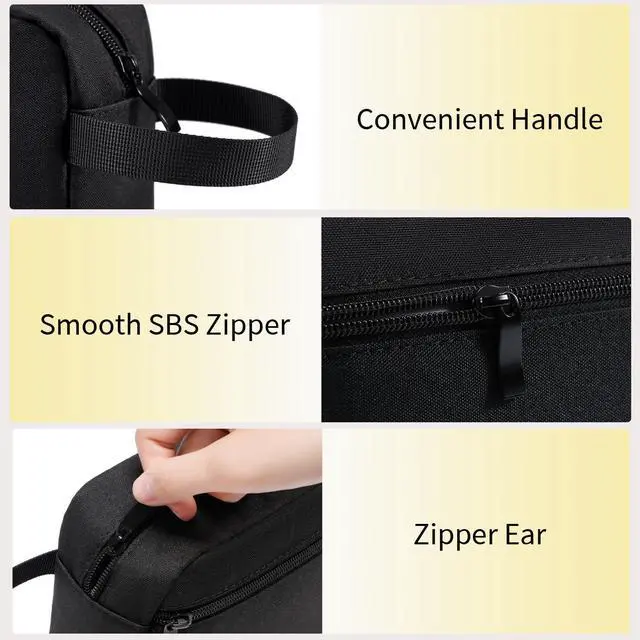 Alt view image 6 of 6 - Travel Toiletry Bag for Men & Women, Hanging Cosmetic Organizer | Water-Resistant Fabric, Sturdy Handle, Lightweight Dopp Kit Bathroom Toiletries, Makeup, Shaving, Grooming & Accessories