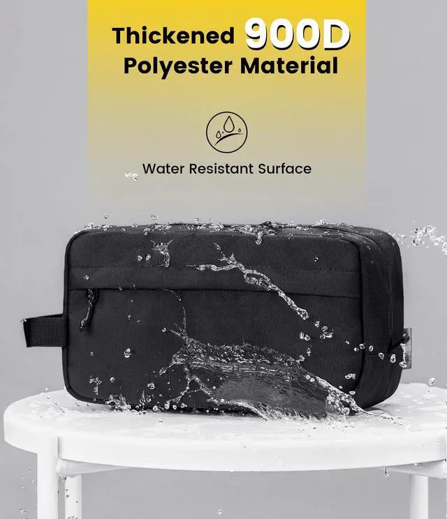 Alt view image 6 of 7 - Water Resistant Travel Toiletry Bag for Men Women - Medium & Black | Travel Bag for Toiletries, Large Capacity, Organized Compartment, Travel Essentials, Suitable for Shaving, Makeup, Cosmetics