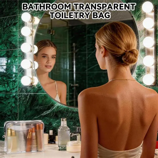 Alt view image 6 of 7 - Clear Leak Proof Travel Bags for Toiletries 3 Pack, Super Soft Waterproof Leak Proof BPA Free, Semi-Clear Toiletry Cosmetic Makeup Bags for Travel, Approved Travel Toiletry Bag With Zipper