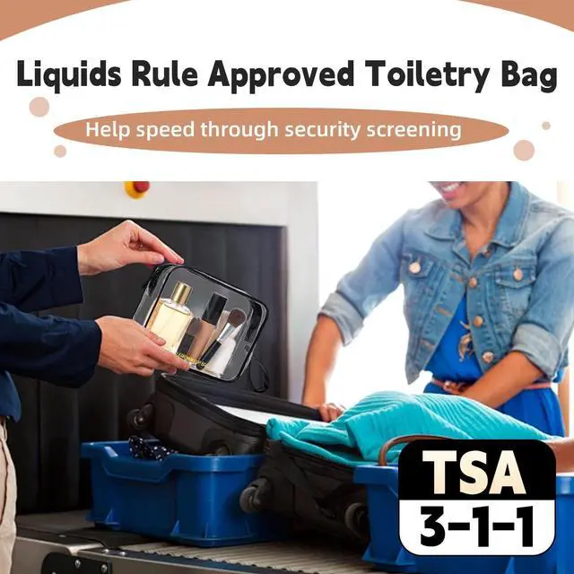 Alt view image 5 of 7 - Clear Makeup Bag,2 Pack TSA Approved Toiletry Bag for Women & Men | Portable Handheld Design, Waterproof, Airport Airline Compliant, Clear Toiletry Cosmetic Bag