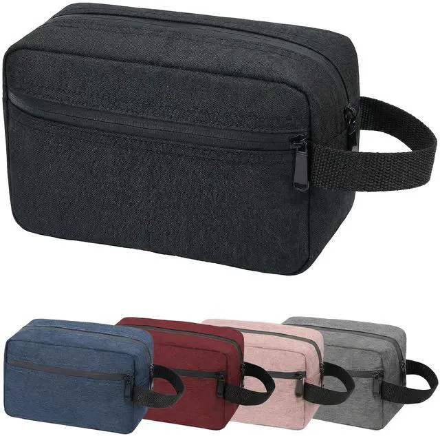 Main image of Travel Toiletry Bag for Women & Men, Small Makeup Bag | Water-Resistant Cosmetic Bag, Cosmetic Pouch, Traveling Dopp Kit, Travel Essentials Accessories, Black