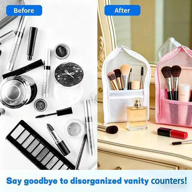Alt view image 4 of 7 - Standing Makeup Bag, Waterproof Foldable Travel Toiletry Bag, 2 Pack | leakproof and hanging design, ideal for storing cosmetics and toiletries for bathroom, gym, business trip and family travel