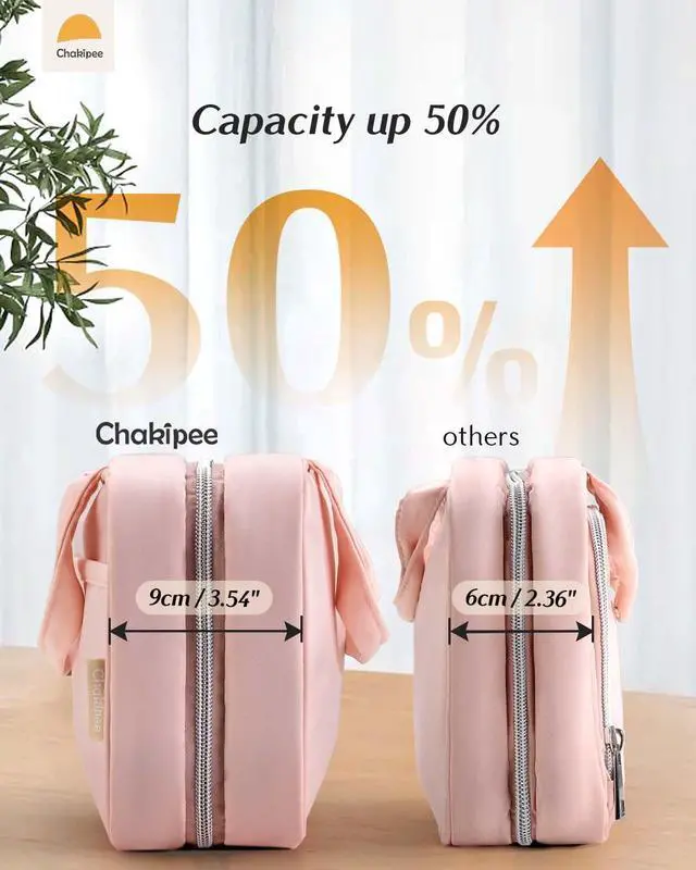 Alt view image 3 of 7 - Travel Hanging Toiletry Bag for Women - Waterproof Cosmetic Organizer with Clear Window, Lightweight Bathroom Bags for Essentials, Makeup, Shampoo, Toiletries Pink, Medium