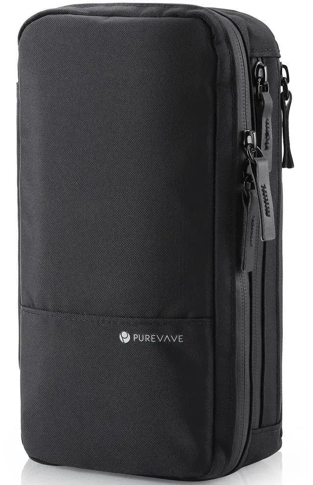 Main image of Compact Mens Toiletry Travel Bag Hanging, Mens Dopp Kit for Travel Waterproof, Wash Pouch Black | Minimalist compact design with multiple pockets, saves space in luggage and bathrooms
