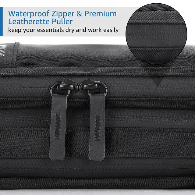 Alt view image 6 of 7 - Compact Mens Toiletry Travel Bag Hanging, Mens Dopp Kit for Travel Waterproof, Wash Pouch Black | Minimalist compact design with multiple pockets, saves space in luggage and bathrooms