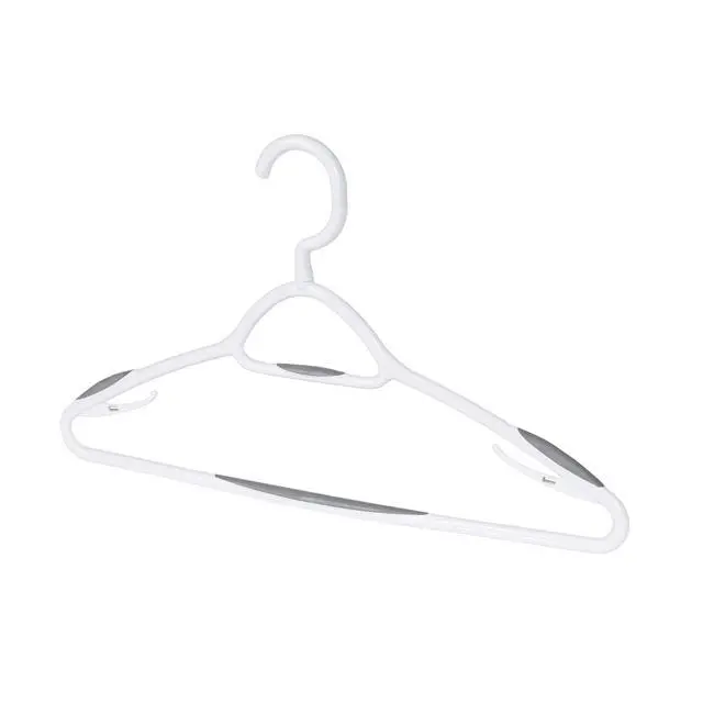 Alt view image 3 of 7 - Set of 5 Deluxe Non Slip Hangers by Neatfreak! - Space Saving Hangers for Clothes, Pants, Jackets and Shirt 5 Pack,White/Grey