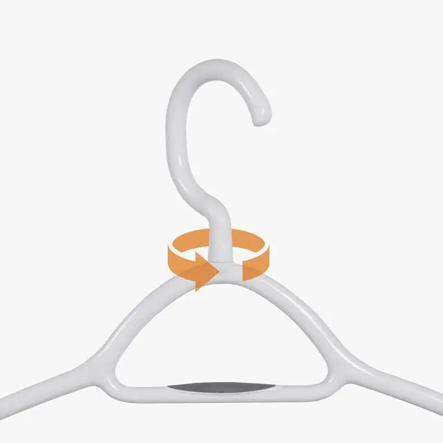 Alt view image 4 of 7 - Set of 5 Deluxe Non Slip Hangers by Neatfreak! - Space Saving Hangers for Clothes, Pants, Jackets and Shirt 5 Pack,White/Grey