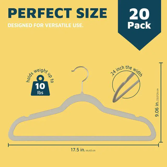 Alt view image 2 of 7 - Velvet Non-Slip Hangers - 20 Pieces Non-slip Coat Hanger Set with 360° Swivel Hook, Space-Saving, Sleek Design, Keep Closet Organized, Smooth Velvet Finish, Lightweight Construction - Ivory