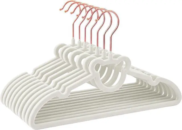 Main image of 30 Pack Gray Velvet Kids Clothes Hangers - 12.6in for Ages 4-10, with Cute Bear, Rotating Rose Gold Hook, Non-Slip, Space-Saving Slim Felt Hangers for Toddler Coats, Jackets, Dresses