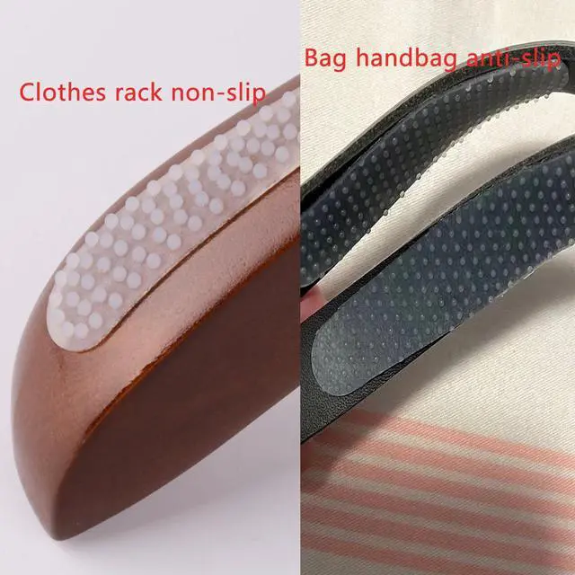 Alt view image 5 of 6 - 26 Pack Wooden Hangers Grips Non-Slip Wood Coat Hanger Hanger Grip Adhesive Rubber Pad Strips Gripper for Wooden Clothes Hangers Wood Suit Hangers