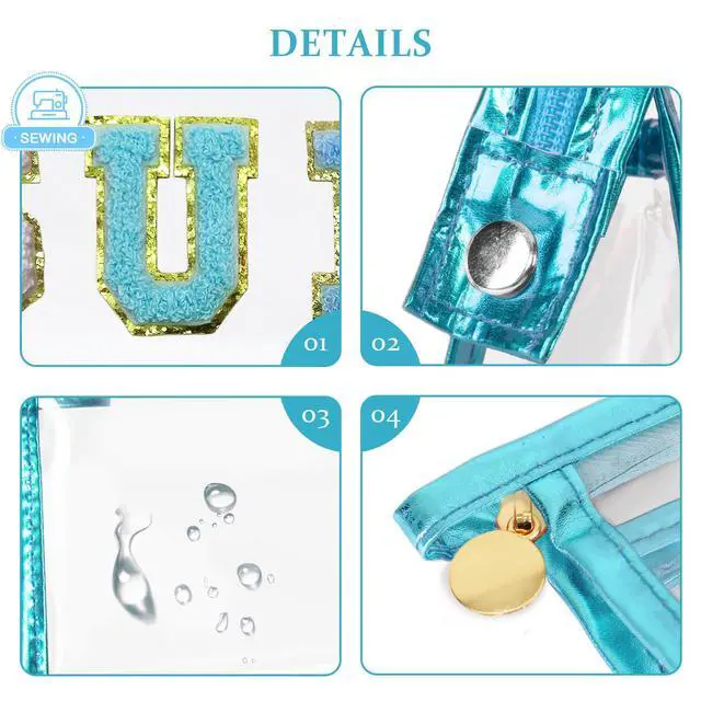 Alt view image 3 of 6 - Clear Sunscreen Makeup Bag Beach Vacation Essentials Waterproof Summer Pool Must Have Accessories for Women Teen Girls Gifts, European Airplane Cruise Tropical Travel Toiletry Pouch Blue SUN