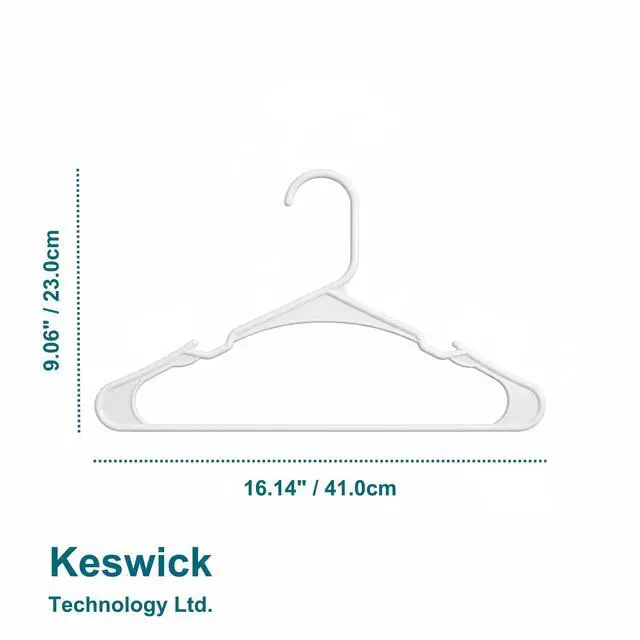 Alt view image 3 of 7 - 20 Pack White Plastic Hangers, Space Saving Closet Hangers with Non-Slip Notches, Durable Slim Hangers for Shirts, Dresses, Jackets, Pants