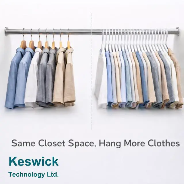 Alt view image 6 of 7 - 20 Pack White Plastic Hangers, Space Saving Closet Hangers with Non-Slip Notches, Durable Slim Hangers for Shirts, Dresses, Jackets, Pants