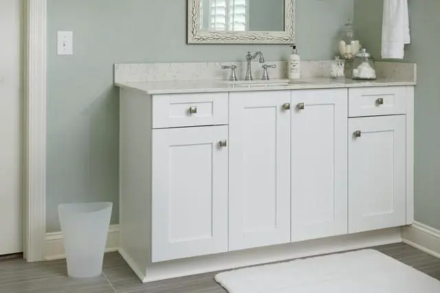 Alt view image 2 of 7 - Spa Works Compact Contemporary Style 9 Quart Indoor Open Vanity Home Trash Container White