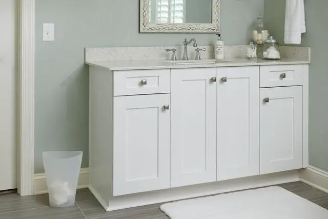 Alt view image 3 of 7 - Spa Works Compact Contemporary Style 9 Quart Indoor Open Vanity Home Trash Container White