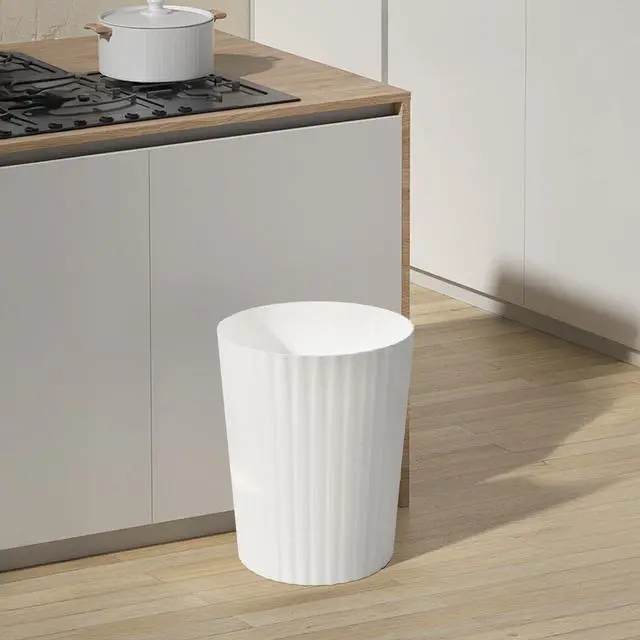 Alt view image 6 of 7 - 2-Pack 2 Gallon Plastic Trash Can, White | Hand Versatile, Compact Bin, For Bathroom, Kitchen, or Home Office