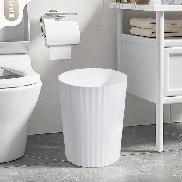 Alt view image 7 of 7 - 2-Pack 2 Gallon Plastic Trash Can, White | Hand Versatile, Compact Bin, For Bathroom, Kitchen, or Home Office