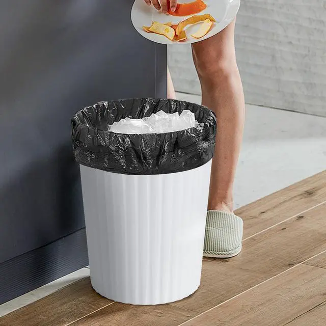 Alt view image 4 of 7 - 2-Pack 2 Gallon Plastic Trash Can, White | Hand Versatile, Compact Bin, For Bathroom, Kitchen, or Home Office
